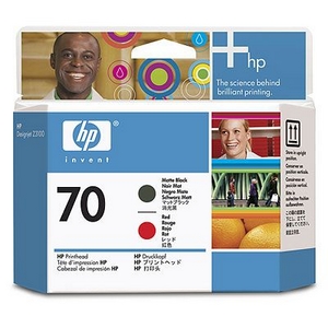 hp 70 matte black and red printhead c9409a